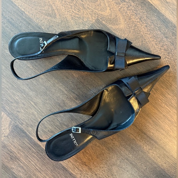 Rollini Shoes - Black Pointed Slingback Size 9